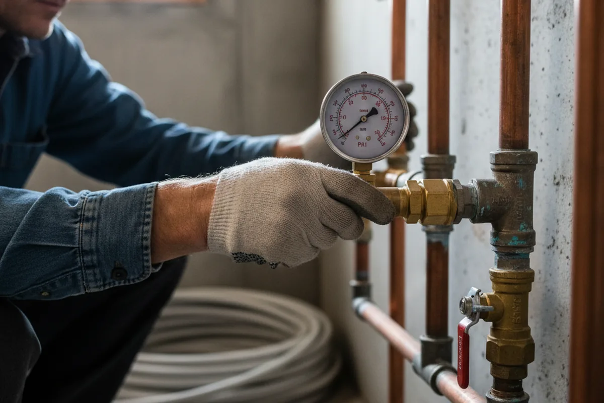 Pressure testing a repaired line during Water Line Repair in Fairwater
